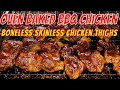 BBQ Boneless Skinless Chicken Thighs in the Oven/5 Monkeys BBQ Sauce/🔥