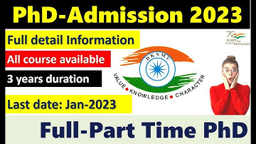 Part-Time PhD admission 2023