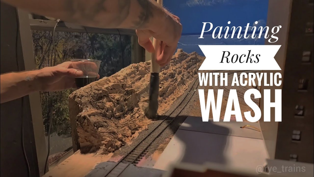 Painting Model Plaster Rocks Painting Rocks with Acrylic Wash for Model Railroad - YouTube