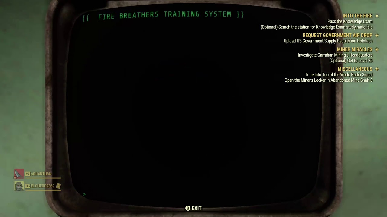 Fallout 76 INTO THE FIRE Knowledge Exam Answers - YouTube