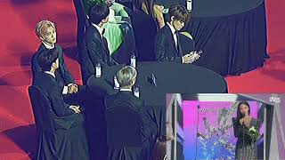 200108 NCT DREAM reaction to HWASA speech at GAON AWARDS 2020