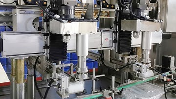 water-proof paint bucket filling capping with labeller equipment | machine de remplissage peinture