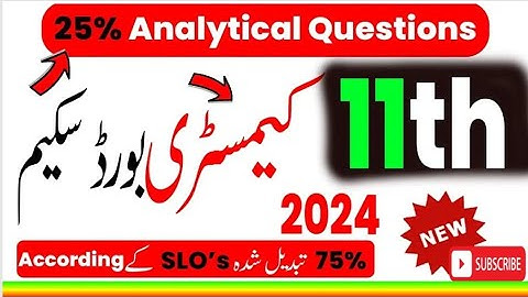 11th Class Chemistry Pairing Scheme 2024| 1st Year Chemistry Paper Scheme 2024 |FSC 1st guess 2024|
