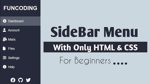 How to Create Sidebar Menu Using Only HTML & CSS | Side Navigation Bar Hindi Tutorial