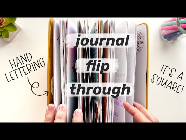 SQUARE Journal Flip Through with Hand Lettering Ideas! 