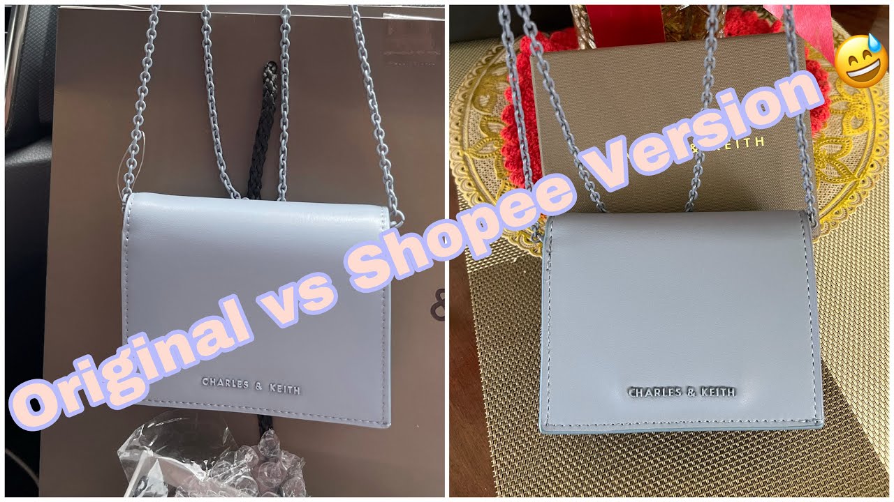 Original Vs Shopee Version Charles and Keith Snap Button Mini Short Wallet