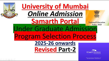 How to fill UG admission form on samarth portal | Mumbai University | 2025-26 | Part 2 Revised