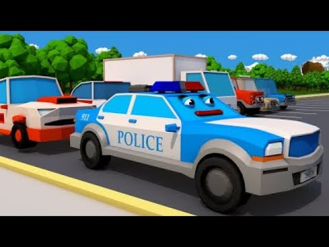 Машинка про полицию. Полицейская машина в мультфильме.