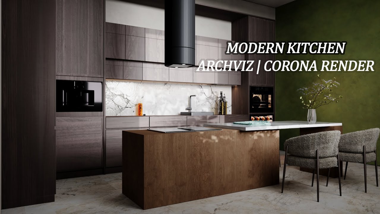"Modern Kitchen ArchViz Tutorial | Photorealistic Corona Render in 3ds Max"