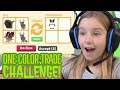 I Tried the One Color Trade Challenge!! Roblox Adopt Me Trading Only Brown Items!!