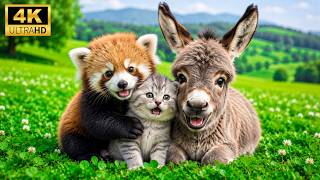 Cute Baby Animals in 4K UHD 🍀 | 💚 Peaceful Wildlife Moments with Soft Nature Music