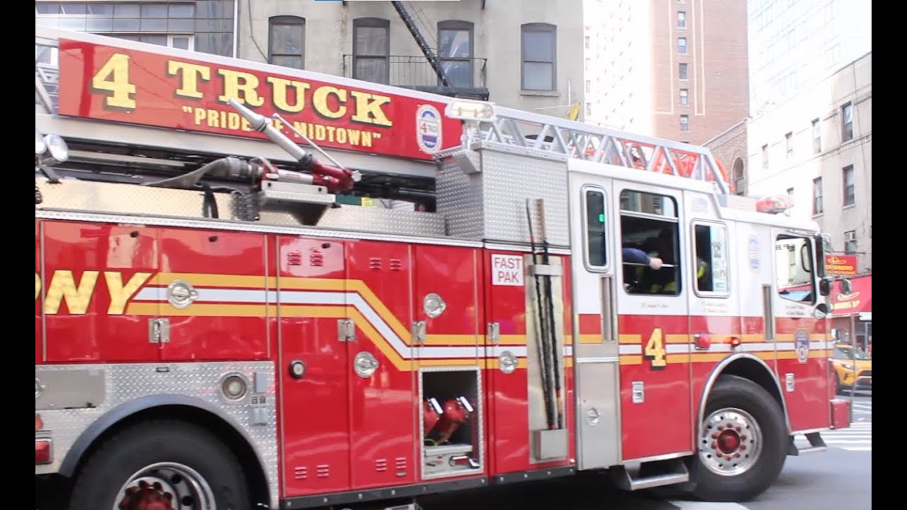 FDNY "Pride of Midtown!" Engine 54 & Ladder 4 responding from quarters in Midtown NY