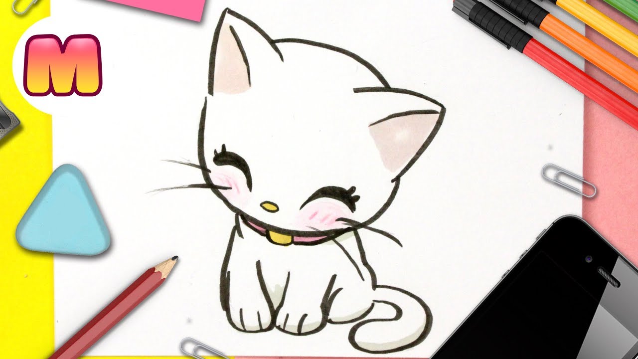 Detalle 41+ imagen dibujos de gatos kawaii faciles