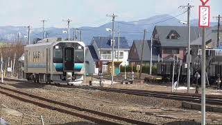 JR五所川原駅　五能線 弘前行き到着【GV-E400系・827D】　2022.04.01