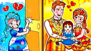 [🐾paper dolls🐾] Orphan Daughter Elsa Frozen vs Bad Fire Family | LOL Surprise DIYs