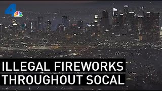 Despite many fireworks show being canceled or postponed due to the
coronavirus pandemic, illegal lit up socal skies on fourth of july.
newschop...