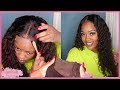 How To: Melt Curly 4x4 Closure Wig NO GLUE, NO FREEZE SPRAY! ft. Cranberry Hair