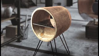Upcycled design: making amazing coffee table from an old plywood tube