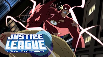 Flash uses The Speed Force and shows his true power to Brainiac Luthor | Justice League Unlimited