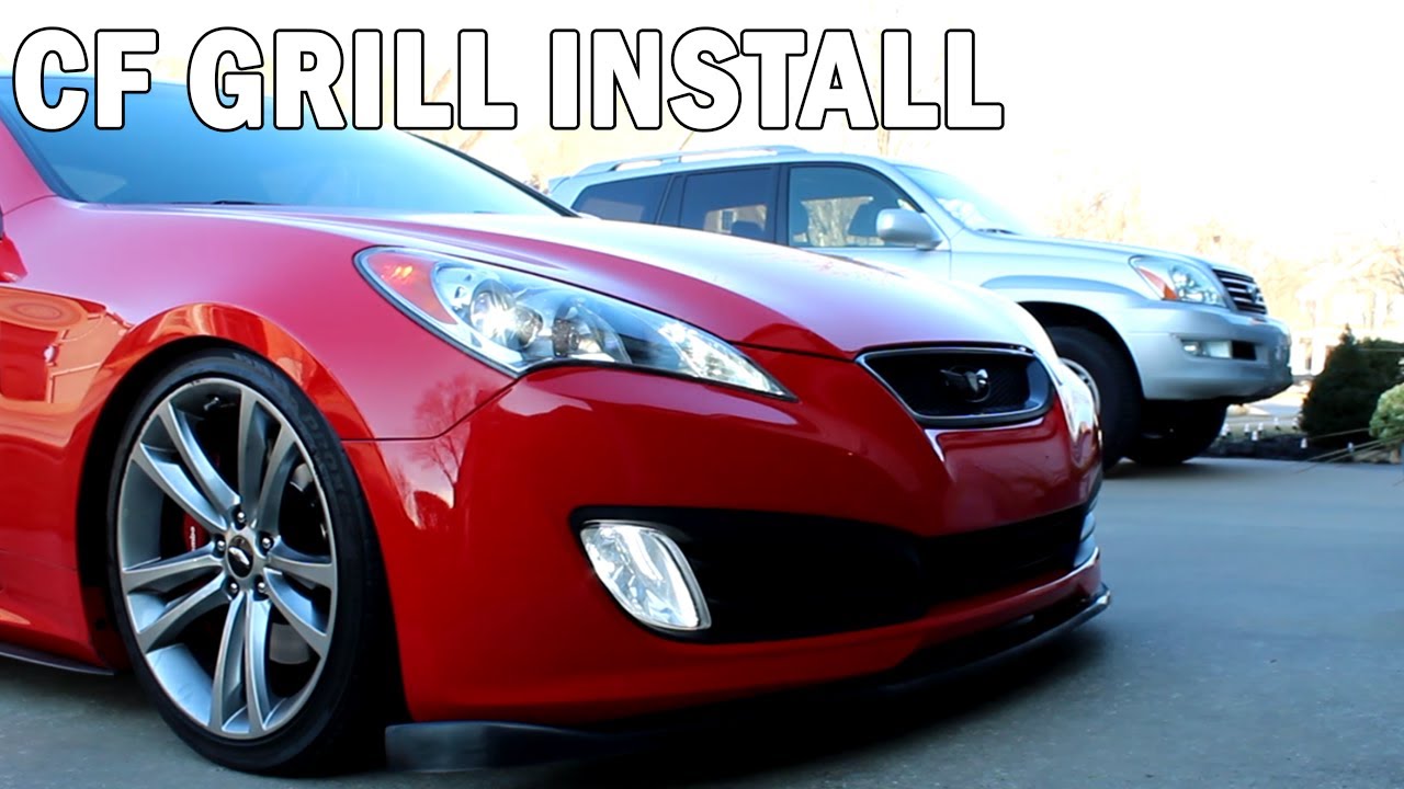 Genesis Coupe Carbon Fiber Grill Install! YouTube