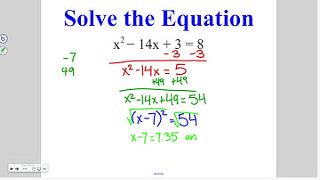 Algebra 9-4: Solving Quadratic Equations by Completing the Square
