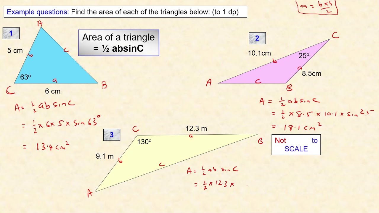 Area of a triangle using sine YouTube