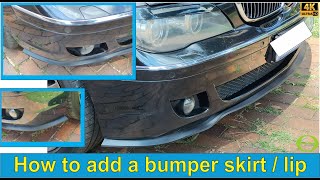 How to install the Amazon Samurai front bumper lip / skirt - step by step