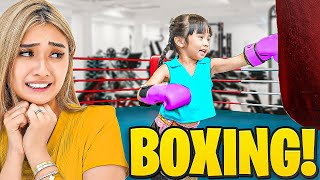 Our 4 Year Old Daughter Tries Boxing with MMA Champions