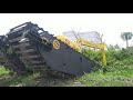 Uji coba Amphibi excavator sumitomo SH 130 untuk pertama kali , di saksikan bupati rokan hilir