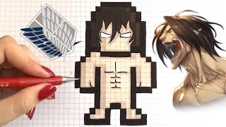 COMO DIBUJAR EREN TITAN PIXEL ART ATTACK ON TITAN