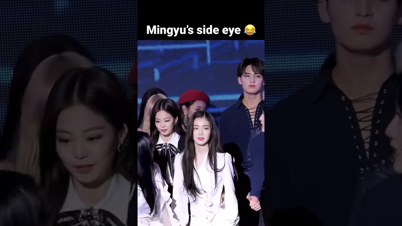 Mingyu Eye Contact Irene and Jennie 😂 