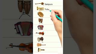 Musical Instruments Names in English || Guitar 🎸 Tuba, Violin 🎻 Accordian 🪗 Ep_234 #musical #Fyp