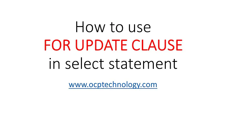 How to use FOR UPDATE clause