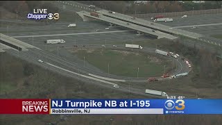 Overturned Tractor-Trailer On NJ Turnpike Snarling Traffic