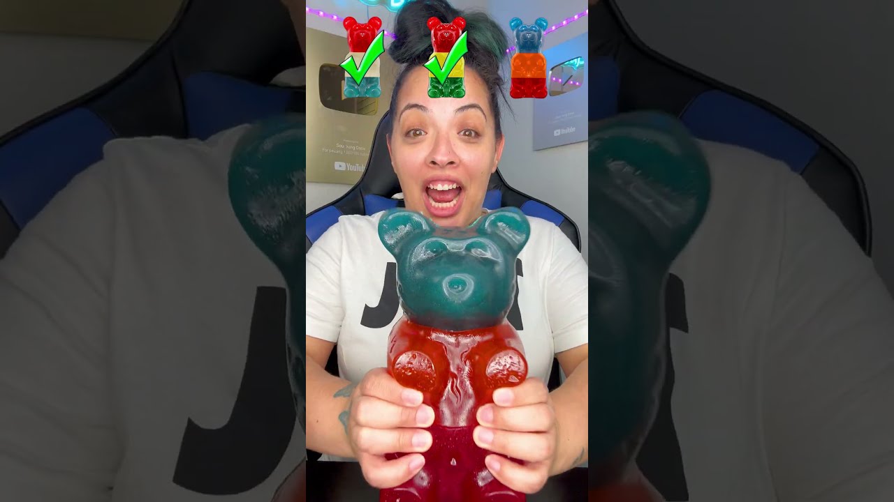 Sour Family Giant Rainbow Gummy Bear Challenge 