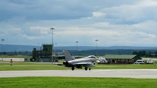 Spanish typhoons taxi and take off RAF Lossiemouth