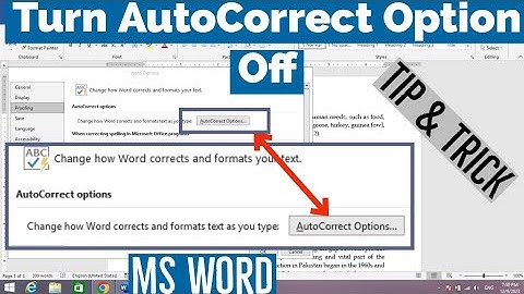 How to Turn AutoCorrect Option Off in MS Word | How to Turn Off AutoCorrect Option in MS Word