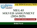 MEG-03 SOLVED ASSIGNMENT 2024 II MASTER'S DEGREE IN ENGLISH