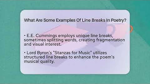 What Are Some Examples Of Line Breaks In Poetry? - The Prose Path