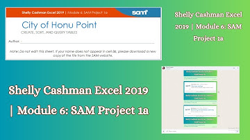 Shelly Cashman Excel 2019 | Module 6: SAM Project 1a #shellycashmanexcel2019 #module6 #samproject1a