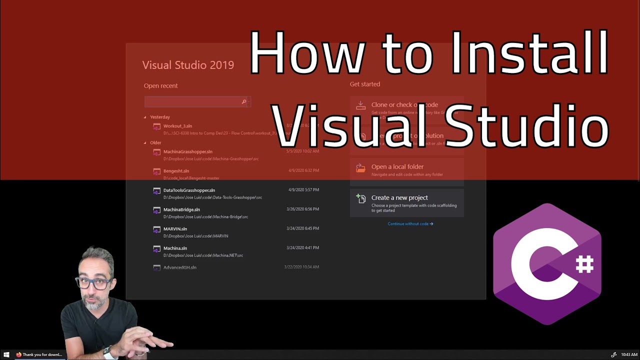 1.2 How to Install Visual Studio - Learning C# - YouTube