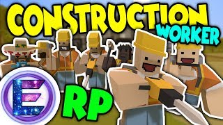 Unturned - Construction Worker RP Making a HUGE Mansion for a rich guy ( Unturned RP )