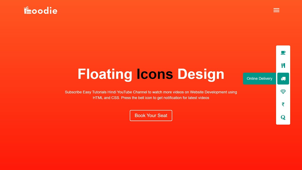 How To Make Sidebar Icons on Website Using HTML and CSS - YouTube