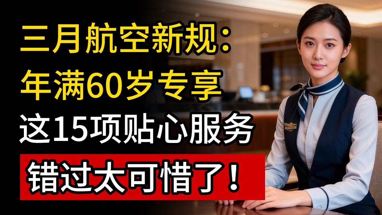 三月航空新规：年满60岁专享，这15项贴心服务，错过太可惜了！#萬象智途 #銀髮族