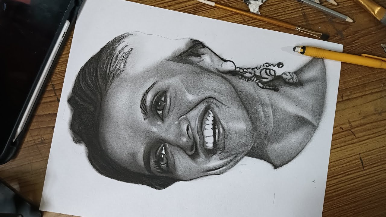 Day 35 !!! Timelapse drawing video!!! Realistic Portrait Drawing Series ✅