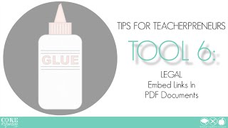 Teacher Creator's Toolbox TOOL 6 Embed Links In PDF Documents