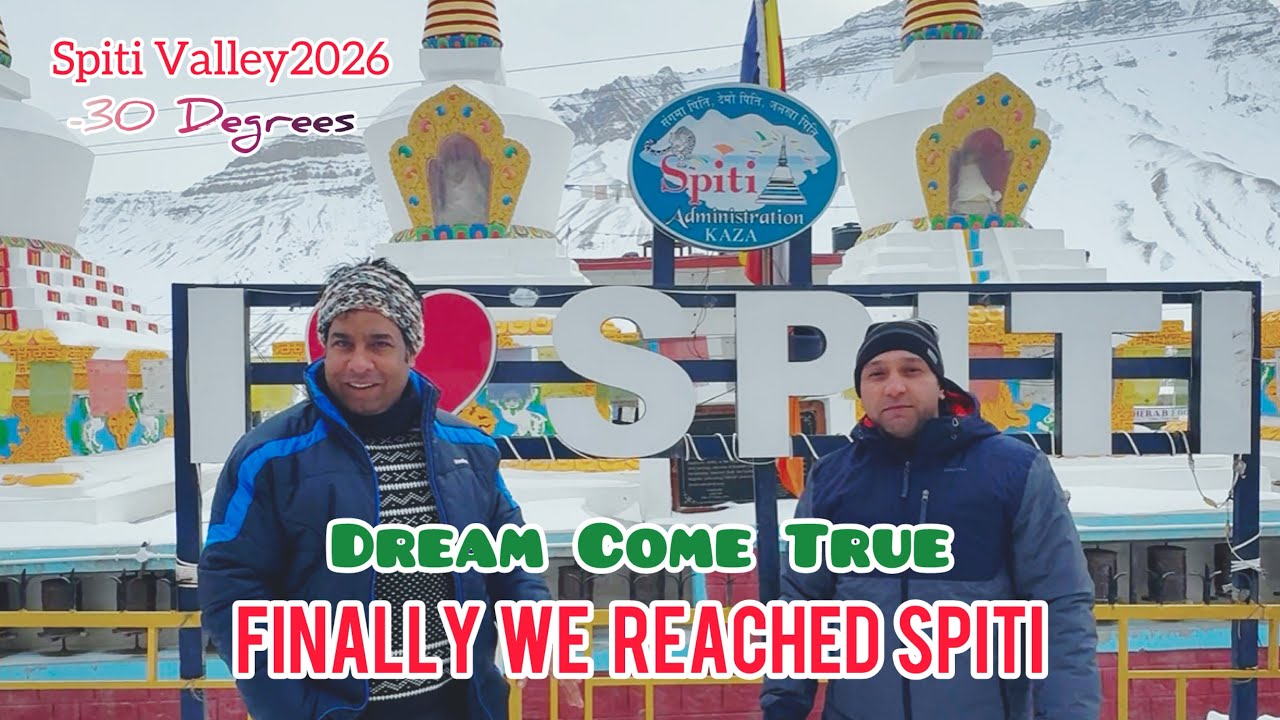 FINALLY, We reached Spiti 🤞😎 ! DREAM COME TRUE ! Winter Spiti 2026 ! -30 Degree in Spiti 🥶 #spiti 