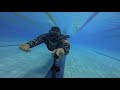 Monofin freediving in swimming pool. Тренировка фридайвинг с моноластой в бассейне