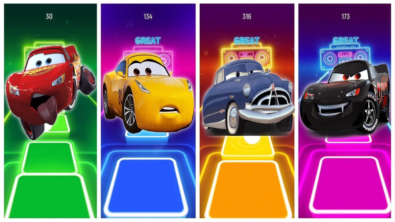 Mcqueen 🆚 Cruz Ramirez 🆚 Hudson 🆚 Evil Mcqueen | coffin dance song🎶 TILES HOP EDM RUSH