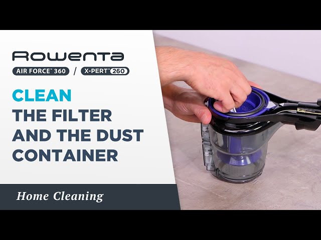How to clean the filter and the dust container?, AIR FORCE 360